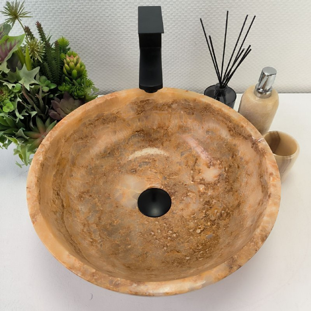 Раковина из оникса Bowl Yellow TinLip BO-62892 40*40*15 140