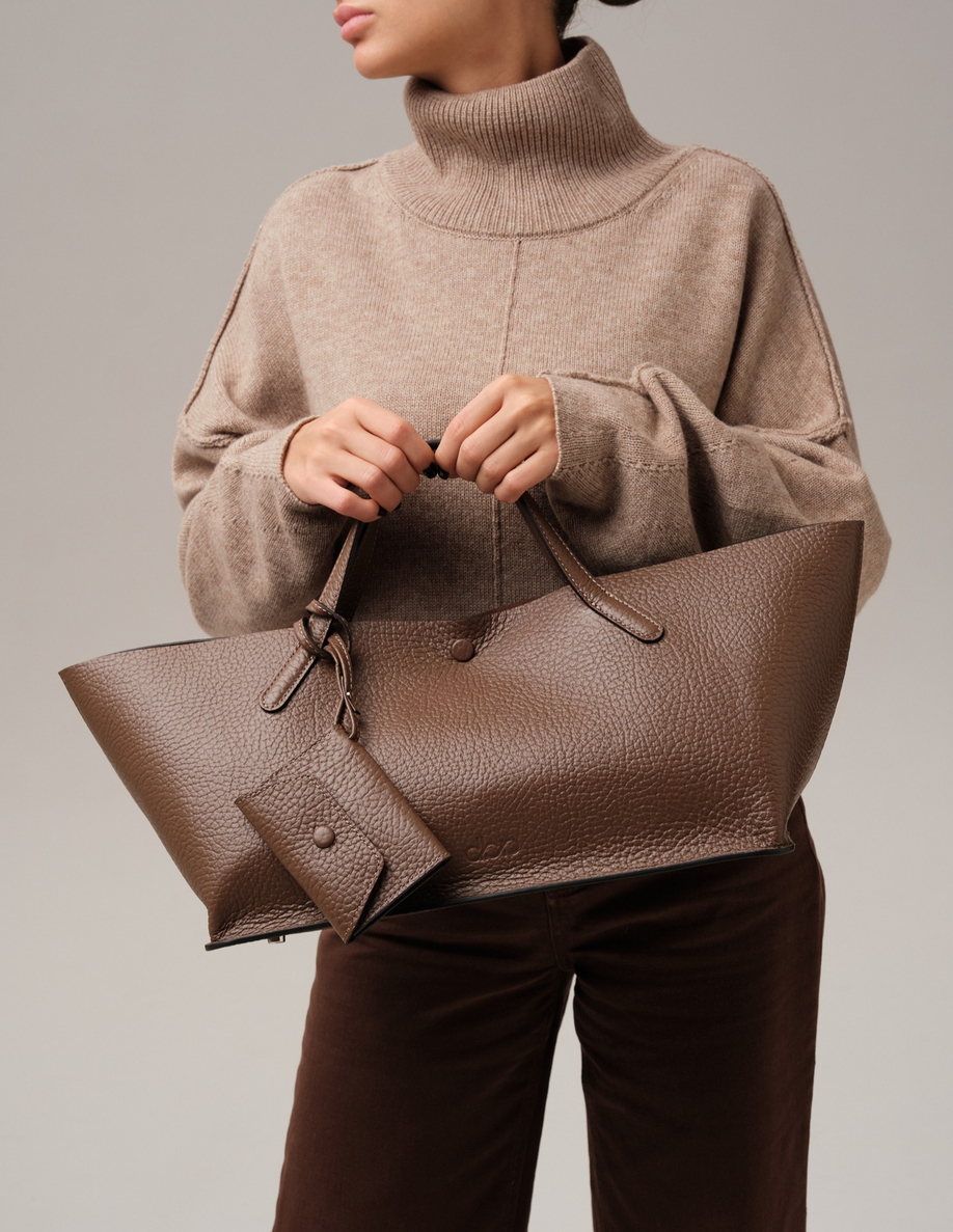 Женская кожаная сумка DBR 31136 коричневый какао