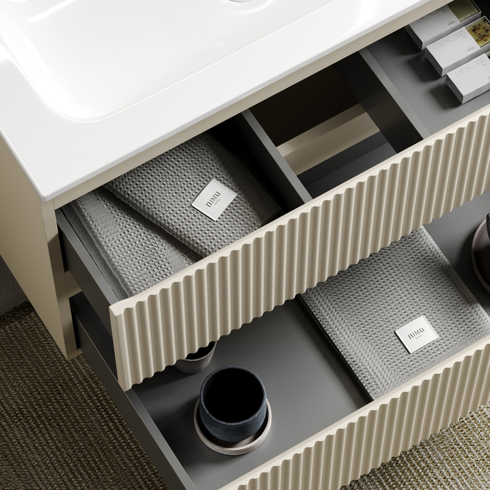 Тумба подвесная под раковину Sancos Snob R, Beige Soft 590х445х500