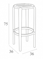 Табурет пластиковый барный Siesta Contract Tom Bar 75, черный