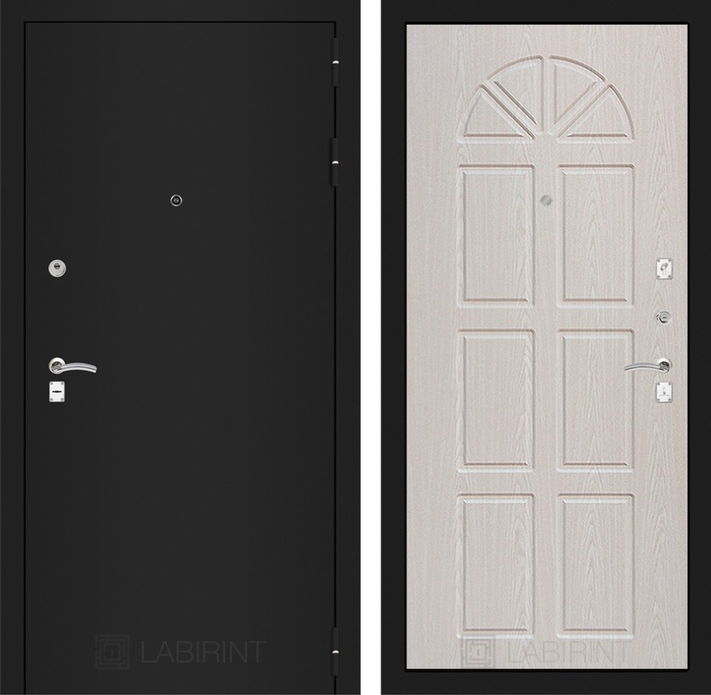Входная металлическая дверь Лабиринт Classic (Классик) шагрень черная 15 Алмон 25 Винорит