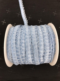 Отделочная резинка ажурная голубая 12 мм