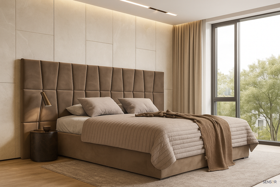 Кровать Trapezium с широким изголовьем