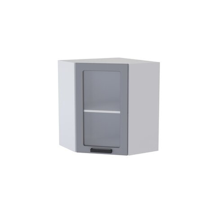 Берн Угловой навесной шкаф со стеклом 600х600 УВС2 корпус Белый