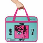 Папка на молнии с ручками BRAUBERG А4, 1 отделение, пластик, 80 мм, "Anime city", 271468