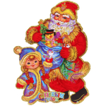 Плакат «Дед Мороз и внучка» 35 см