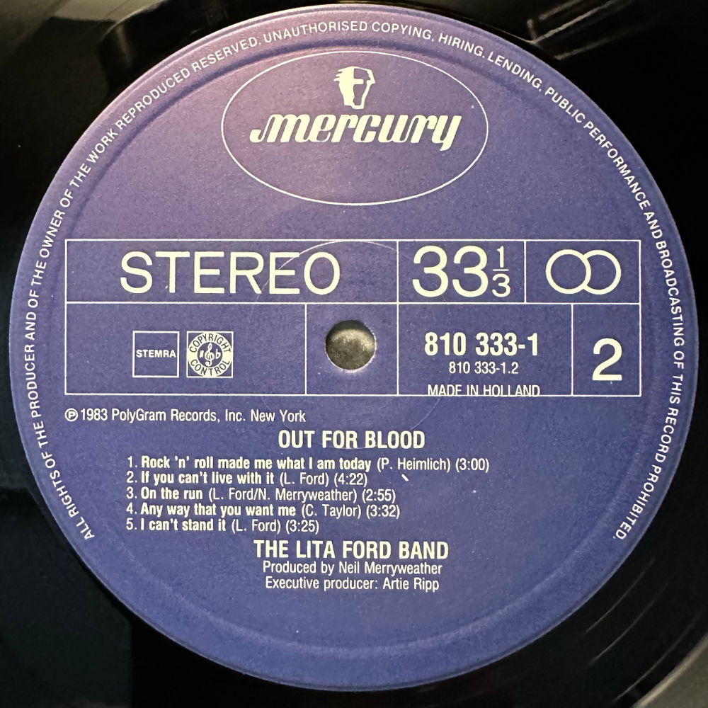 Lita Ford - Out For Blood (Голландия 1983г.)