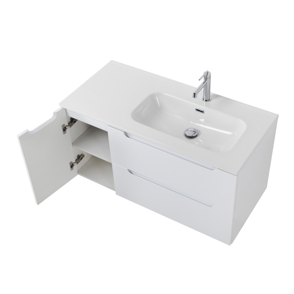 Подвесная тумба с раковиной BelBagno ETNA 100 Bianco Lucido правая, ETNA-1000-2C-1A-SO-BL-R + BB1000ETL-R