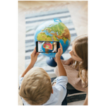 Глобус физико-политический рельефный Globen, 25см, интерактивный, с подсветкой от батареек на круглой