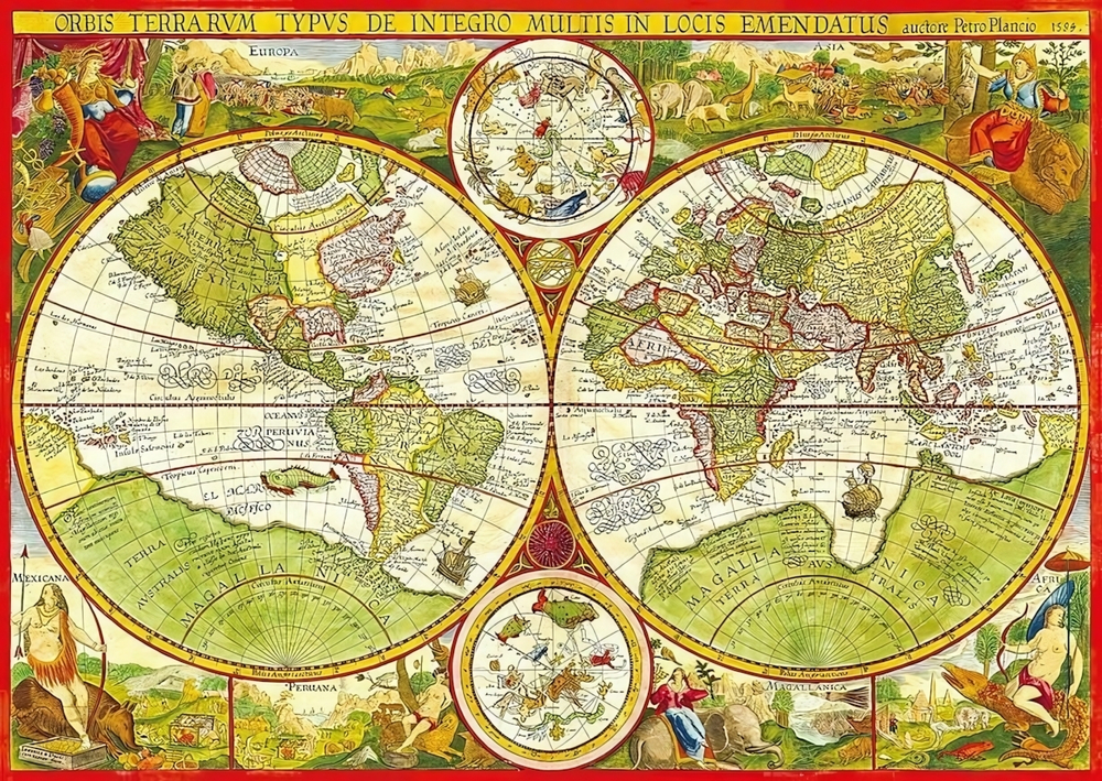 Пазл 1000эл. "Карта мира Планциуса. 1594" (Степ пазл)