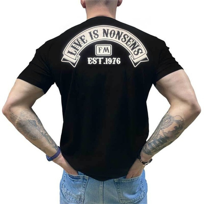 Футболка Franky Mouse Live fast die hard Live to Ride (череп в шлеме в очках) (S / черный)