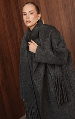 Пальто двустороннее из кашемира с шарфом