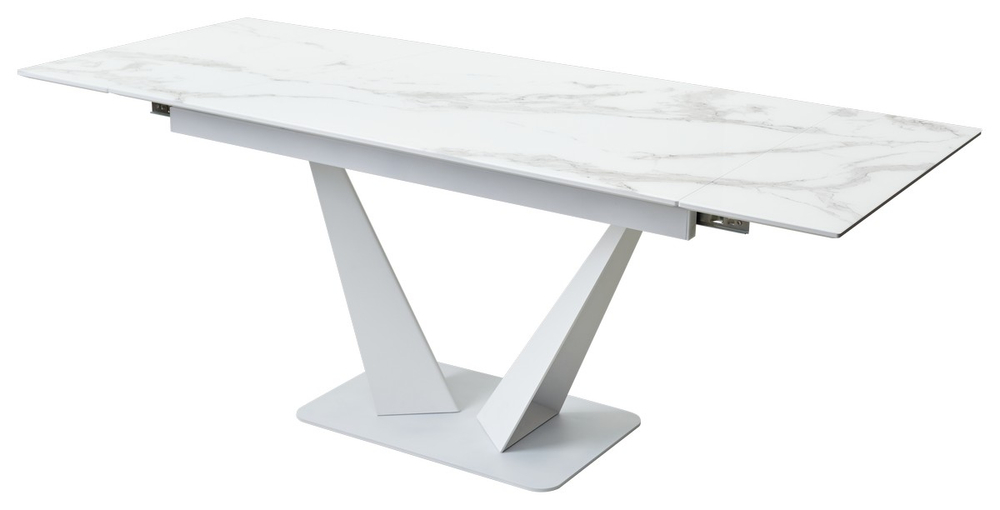 Стол М-City DISAUR Ниагара 140 Белый мрамор, стекло, Белый