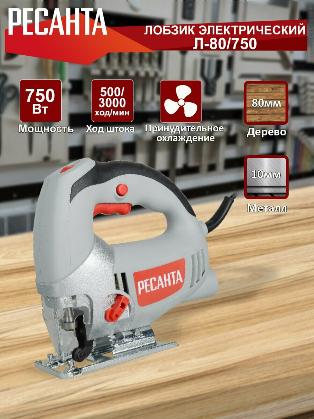 Лобзик электрический РЕСАНТА Л-80/750