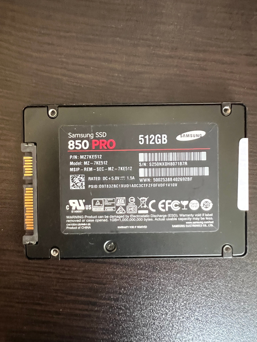 Накопитель SSD 512 Gb Samsung 850 PRO Series (RTL) 2.5" (MZ-7KE512BW)