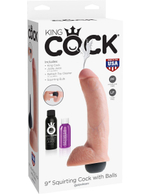 Телесный фаллоимитатор с эффектом семяизвержения Squirting Cock with Balls - 22,9 см. (Цвет: телесный)