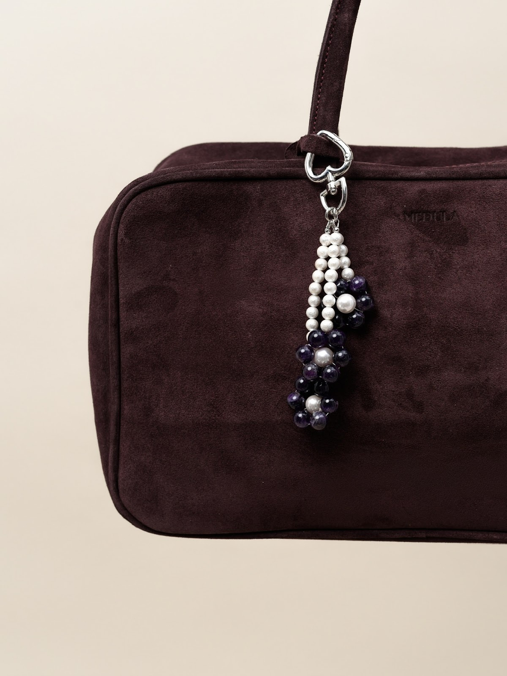 Брелок Flowers с аметистом Silver