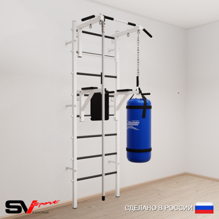 Шведская стенка Sv Sport усиленная 6702 (Турник стандарт/Брусья/Канат/Цепь/Мешок 22кг)