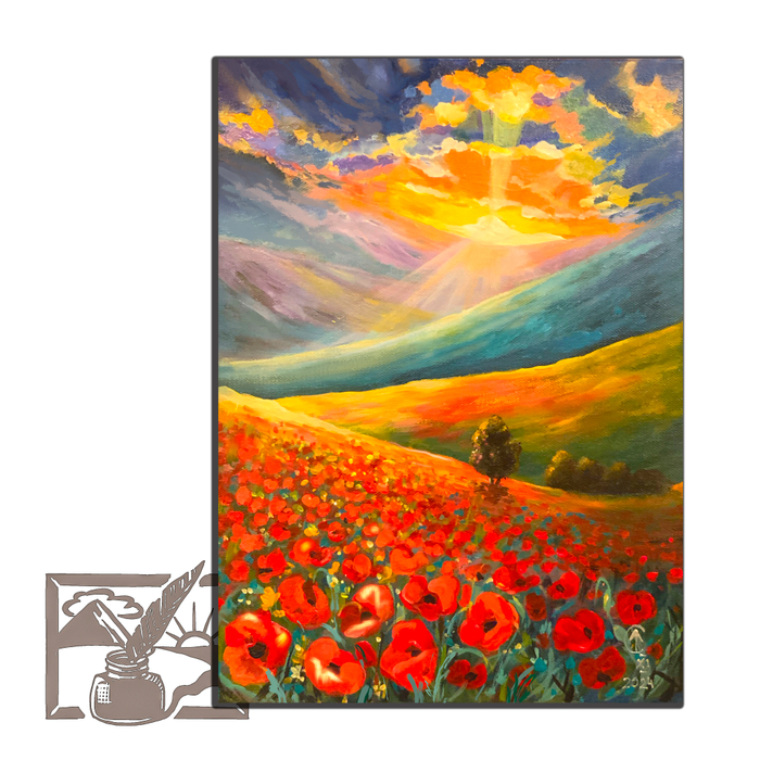 Открытка почтовая. Маковое поле