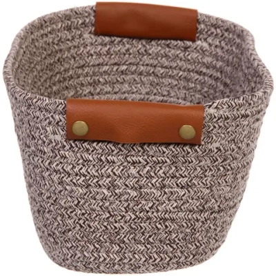 Корзинка плетёная интерьерная «ФРЕТТА», цвет бежевый, 30*21*14см, (лейбл селфи)