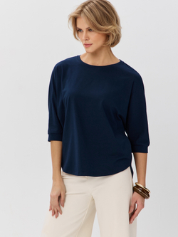 Свободная футболка летучая мышь с рукавом 3/4