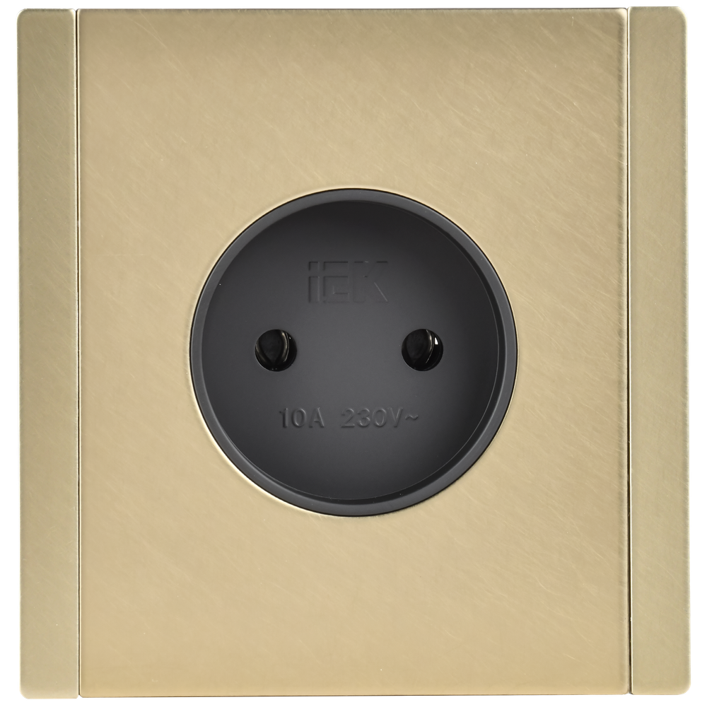 FORTE&PIANO Розетка 1-местная без заземления без защитных шторок винтовое крепление 10А FP618M металл шампань IEK