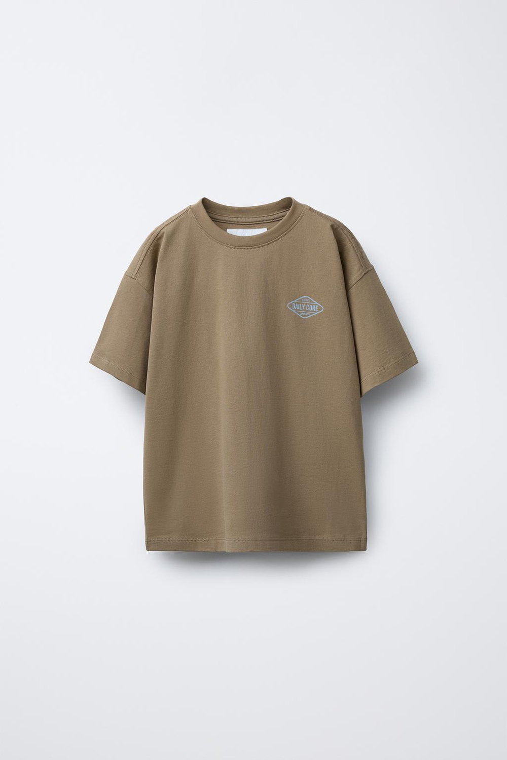 ZARA ФУТБОЛКА С ЛОГОТИПОМ, КОРИЧНЕВЫЙ