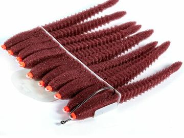 Приманки поролоновые 3D Ex WORM Br 12см под офсетный крючок размер 1/0, 2/0, 3/0 10шт набор