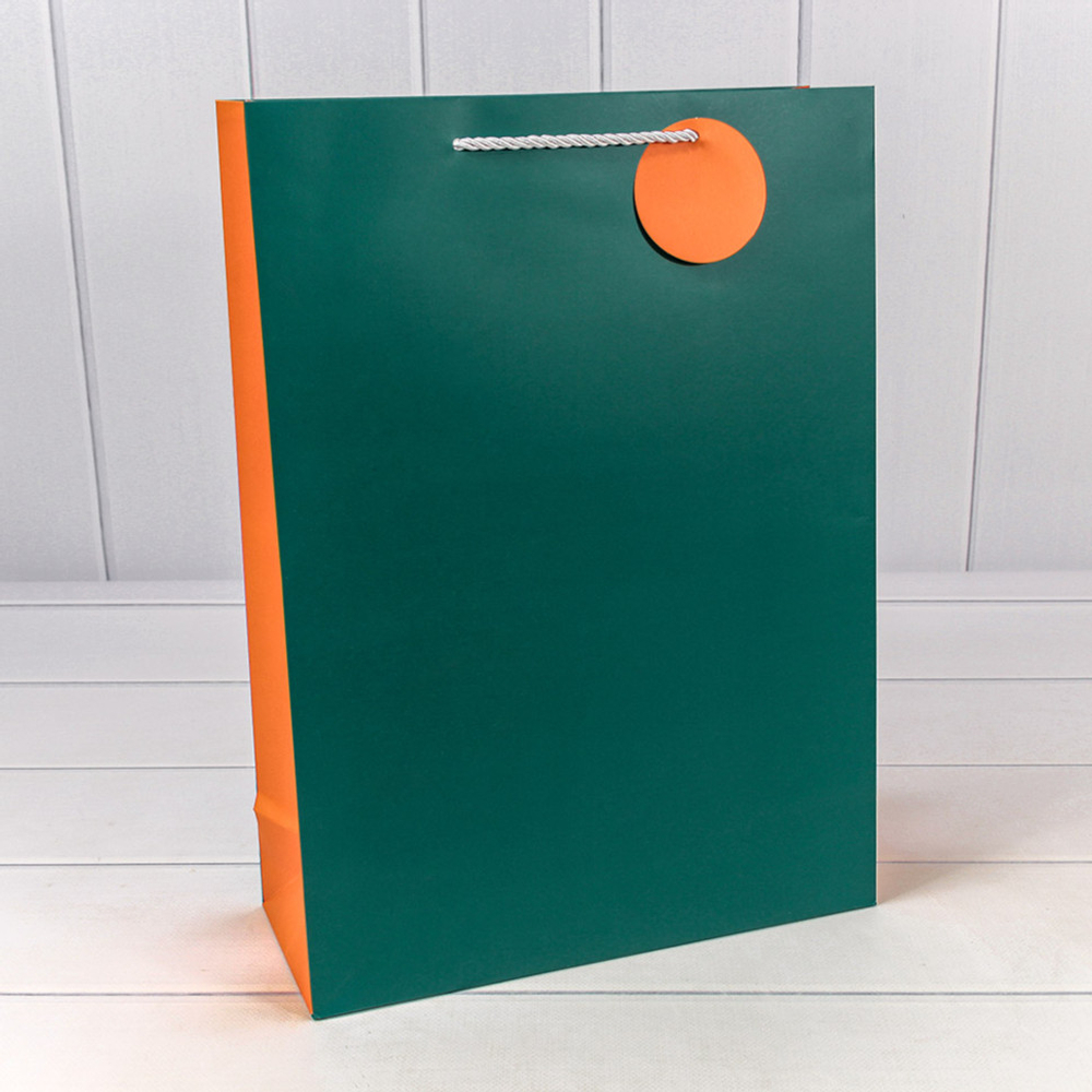 Пакет подарочный 30х41.5х12см Премиум (Зеленый, Синий)