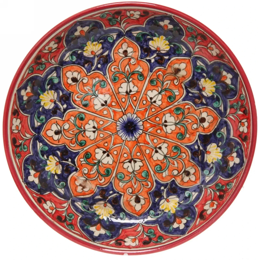 Тарелка глубокая 24см Qora galam микс Риштанская Керамика