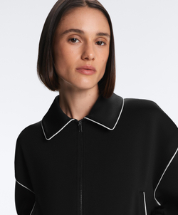 Oysho Куртка с эффектом неопрена без капюшона, черный