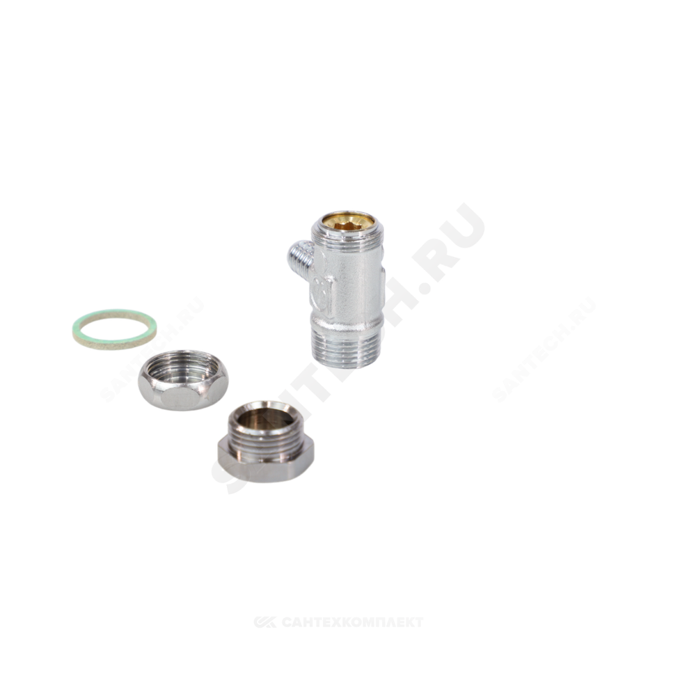 Кран шаровой латунь сливной R65D хром Ду 10 Ру42 НР/штуц 3/8" под ключ Giacomini R65DX012