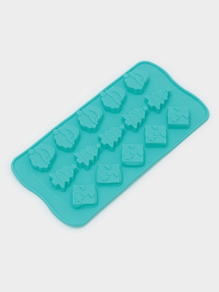 Силиконовая форма для конфет и шоколада "Новый Год" 21*10см