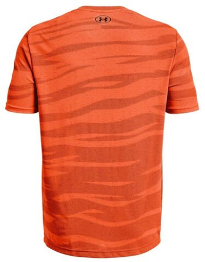 Мужская теннисная футболка Under Armour Seamless Wave Short Sleeve - orange blast/black