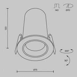 Встраиваемый светильник Maytoni  DL125-L12-4K-B