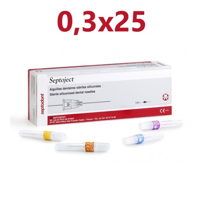 Иглы карпульные Septoject (0,3x25) 100 шт. Септоджект