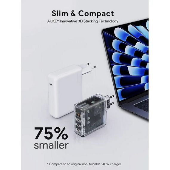 Cетевое зарядное устройство Aukey Comet Mix 140W (AWC-PA-C6G) Grey