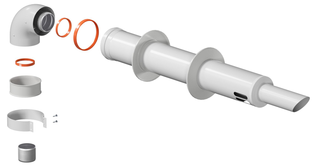 Комплект дымохода «Антилёд», с фланцем, 60/100, KRATS, KTL-02F-075