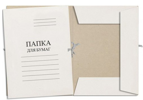 Папка с завязками, А4, 420 г/м2, белая, мелованный картон, 150 штук