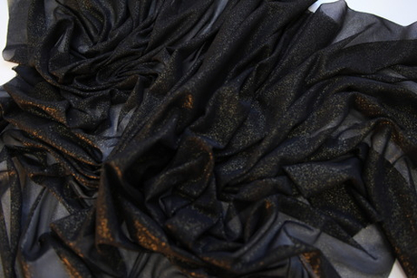 Сетка трикотаж металлик черная