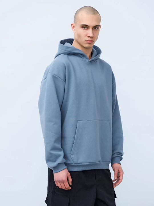 Худи оверсайз с начесом (индиго)