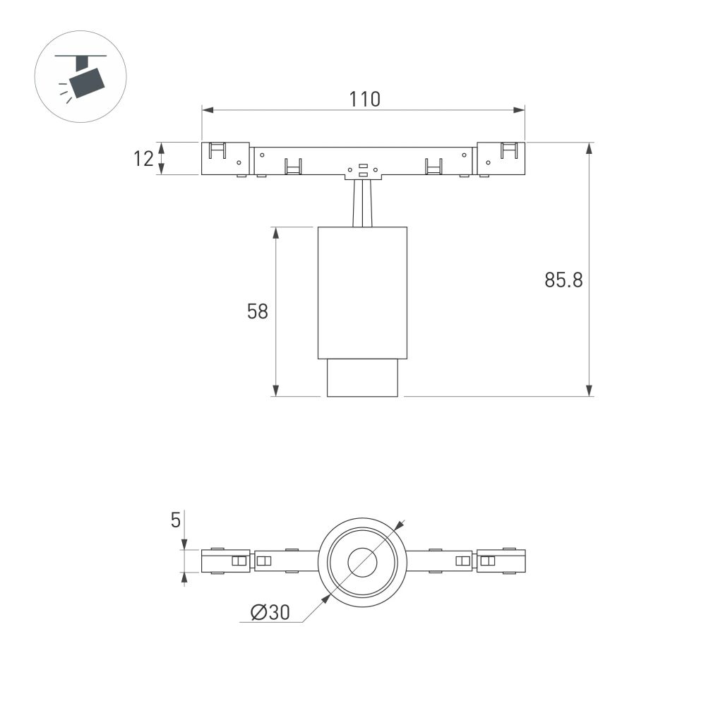Светильник MAG-MICROCOSM-SPOT-ZOOM-R30-2W Warm3000 (WH, 15-45 deg, 24V) (Arlight, IP20 Металл, 5 лет) 051804