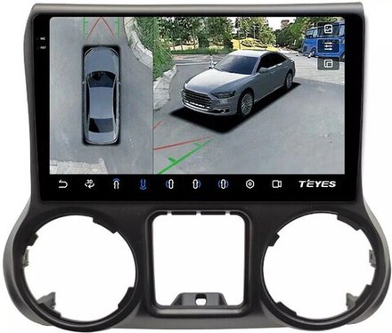 Магнитола для Jeep Wrangler 3 2010-2014 - Teyes CC3-2K-360 монитор 10.36" 2K QLED на Android 10, 6+128Гб, CarPlay, 4G SIM-слот, 4 камеры в комплекте