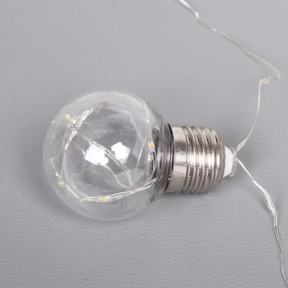 Гирлянда для дома «Теплый свет» на батарейках 3,0 м, 10 насадок, 80 ламп LED, d-5 см, 2 реж, (3АА), IP-20, Теплый белый