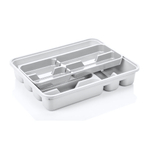 Лоток для столовых приборов двойной на 10 секций белый