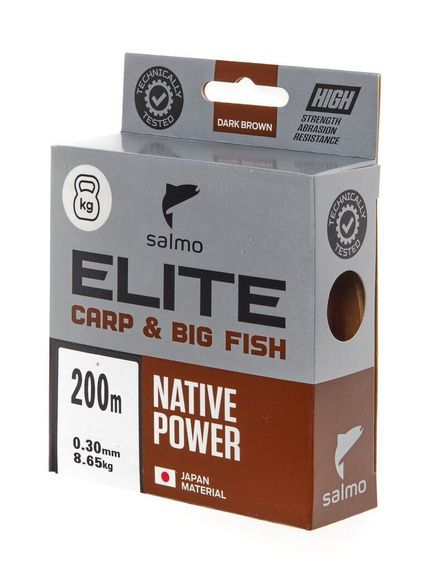 Леска монофильная Salmo Elite CARP &amp; BIG FISH 200 м, 0,30 мм
