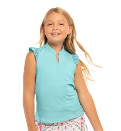 Футболка для девочки теннисная Lucky in Love Desert Vibes Pleat Me Up Tank - sky