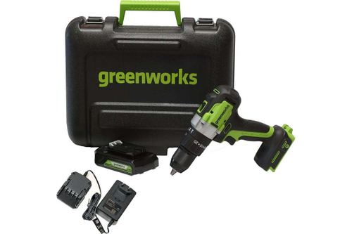 Дрель аккумуляторная GREENWORKS GD24DD60 24 V c акк и з/у кейс   3704107UA