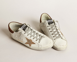 Кеды Golden Goose 'Superstar' Мужские Super-Star sneakers with tobacco-colored nubuck star and brown suede heel tab