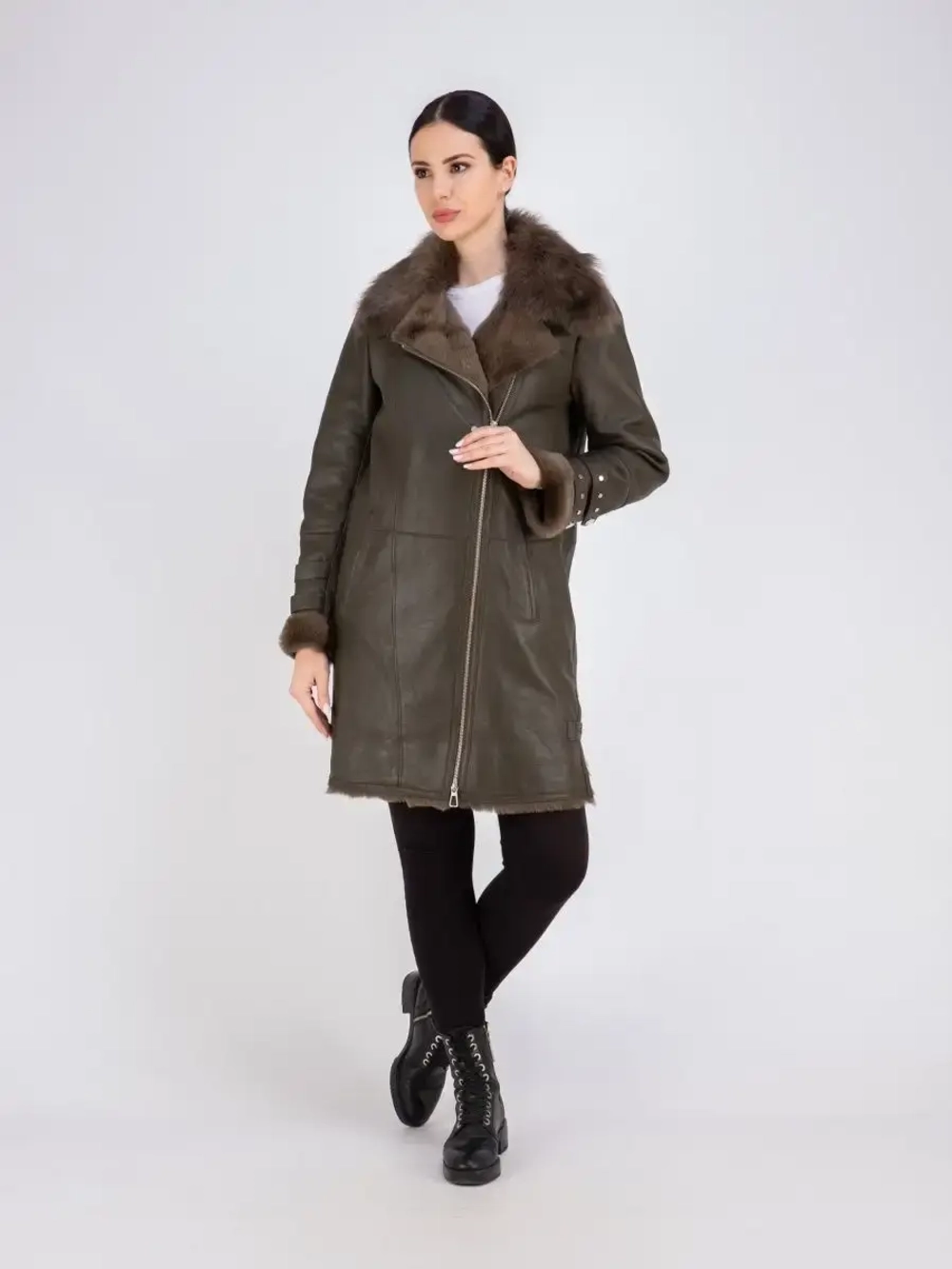 Дубленка зима натуральная длинная Турция